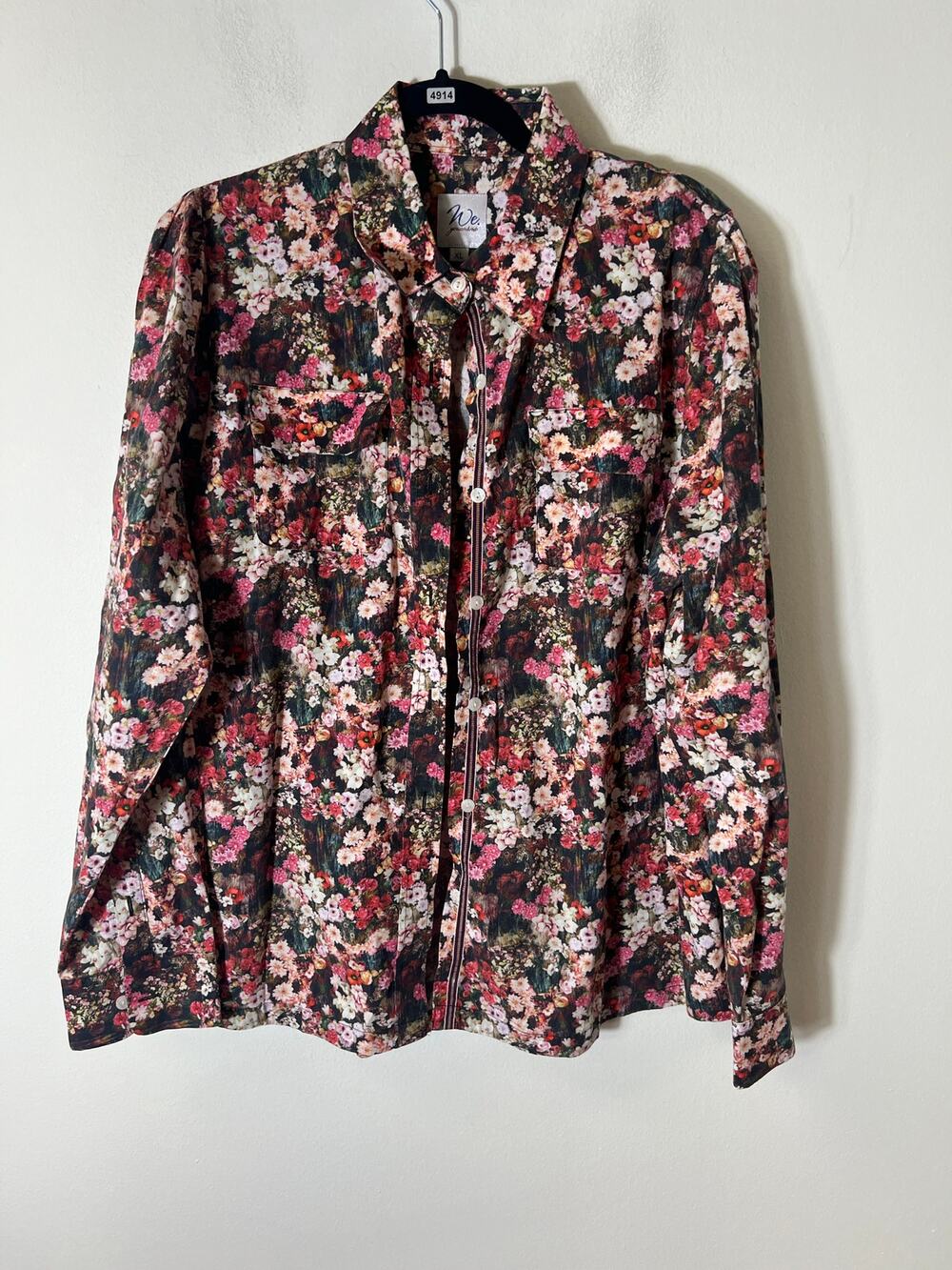 We. You and Me Floral Print Long Sleeve Button Up Shirt Sz XL
